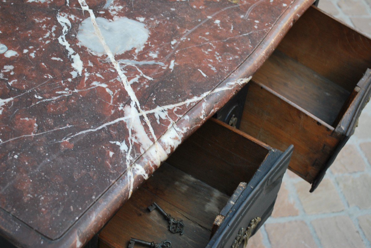 Small “parisian” Commode In Relacquered Wood XVIII-photo-4