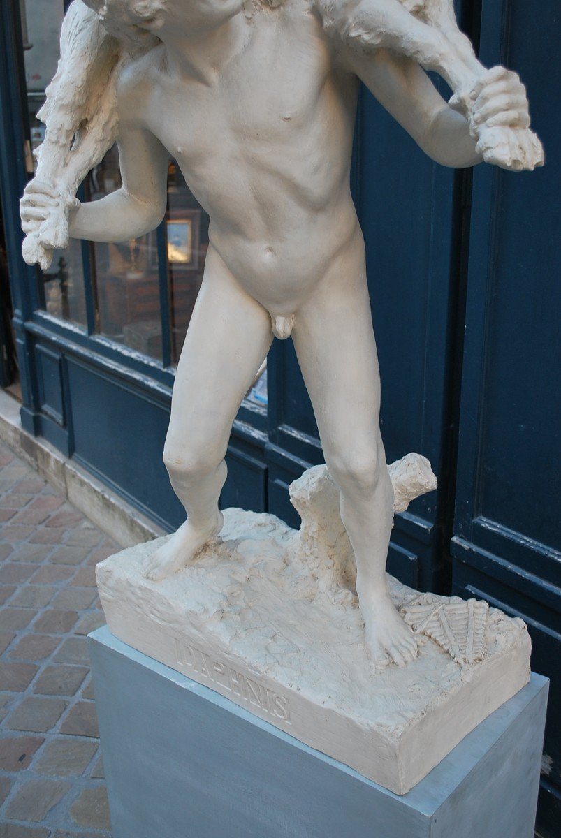 Daphnis , Grande Sculpture En Platre Par Charles Jean Marie Degeorge XIX-photo-4