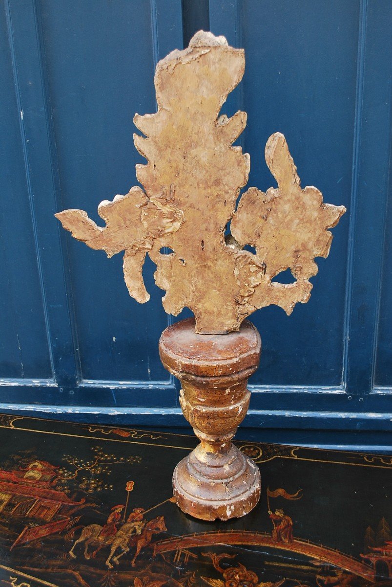 Vase In Carved Wood And Foliage Pattern XVIII-photo-3