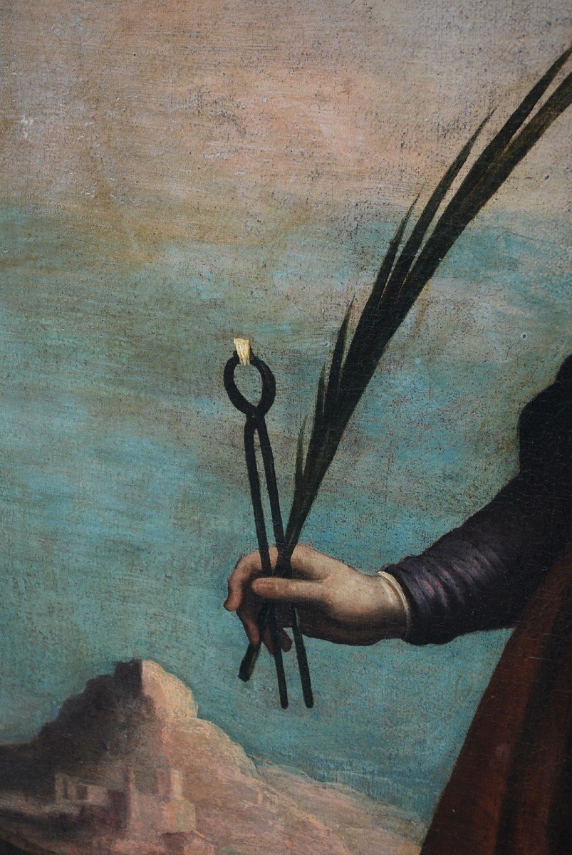Importante Huile Suiveur De Zurbaran  Saint Apolline    école XVII-photo-7
