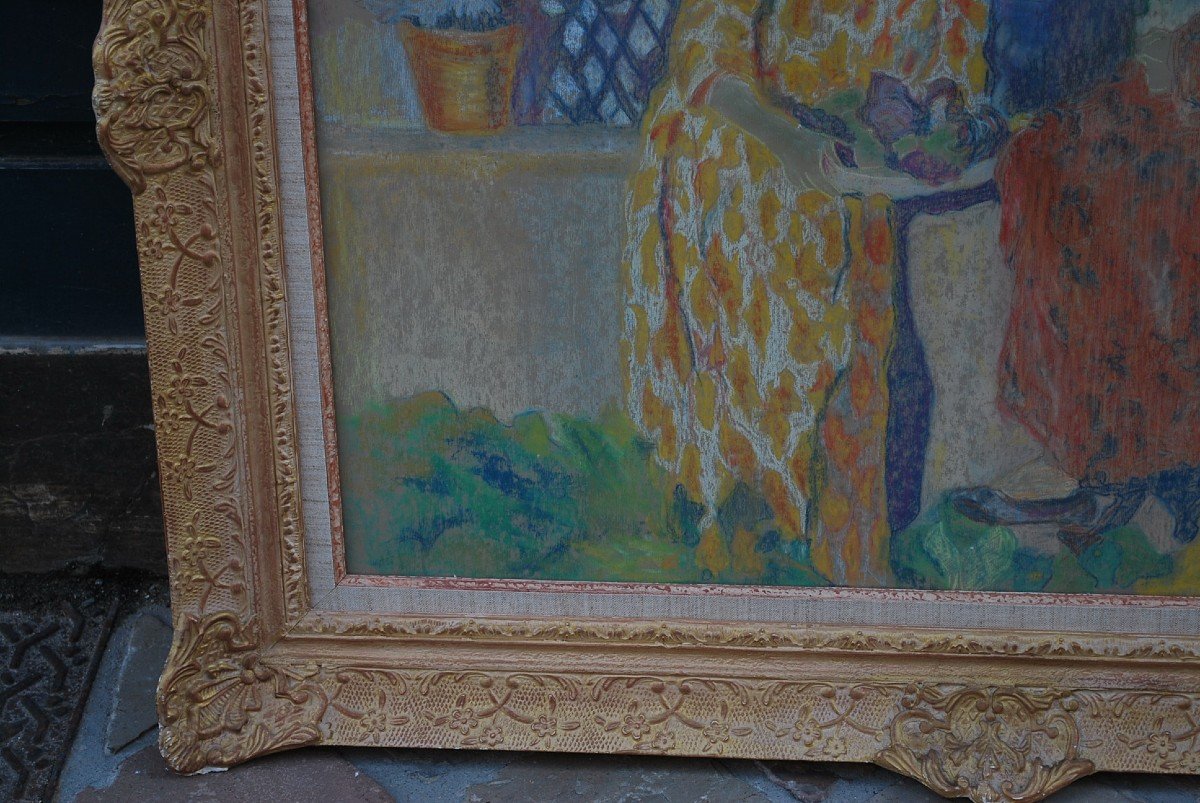Vuillard , Suiveur De , Deux Femmes à La Terrasse , Pastel-photo-7