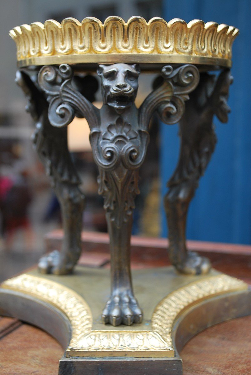 Vide  poche en Bronze En Athénienne D époque Empire-photo-2