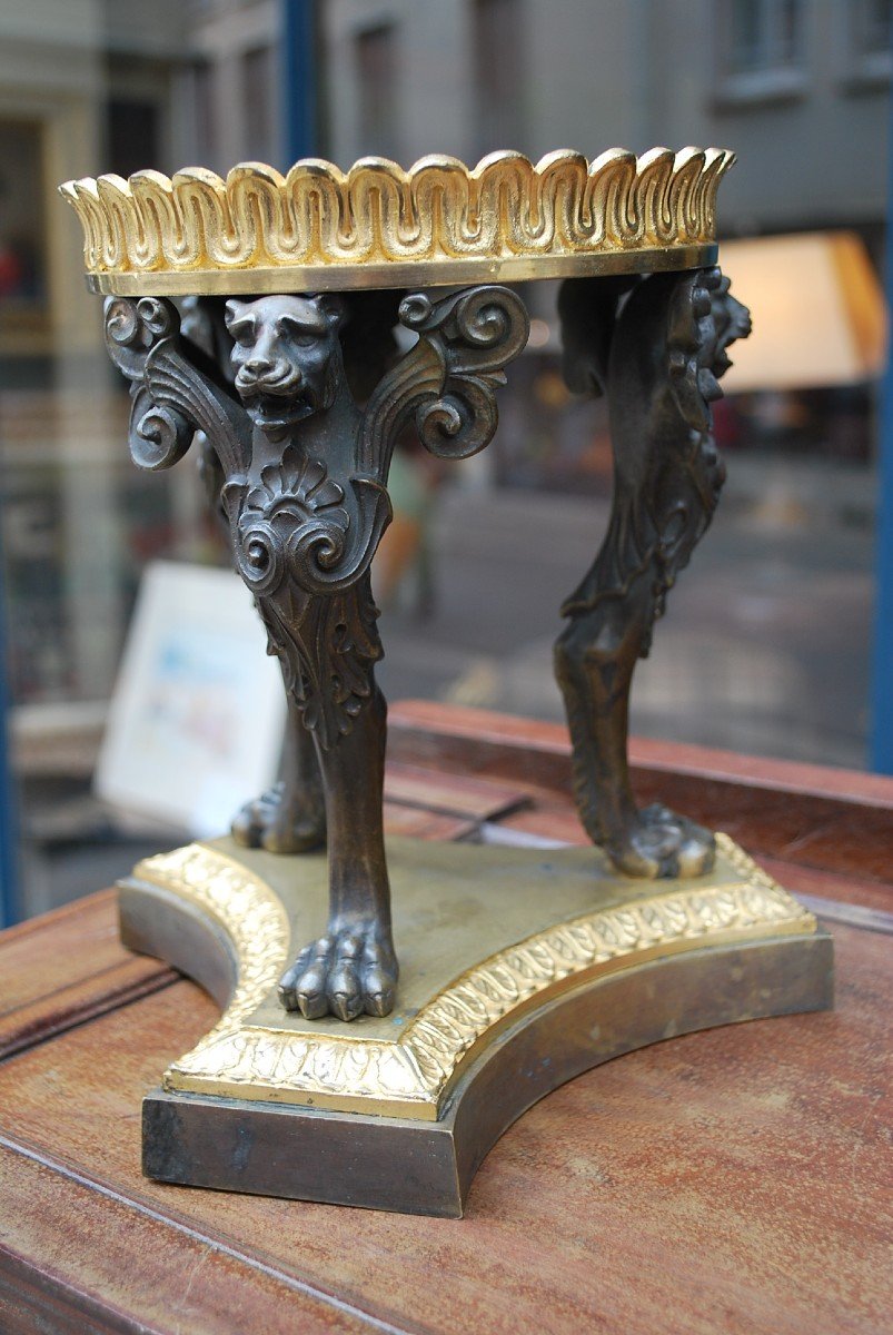 Vide  poche en Bronze En Athénienne D époque Empire-photo-4