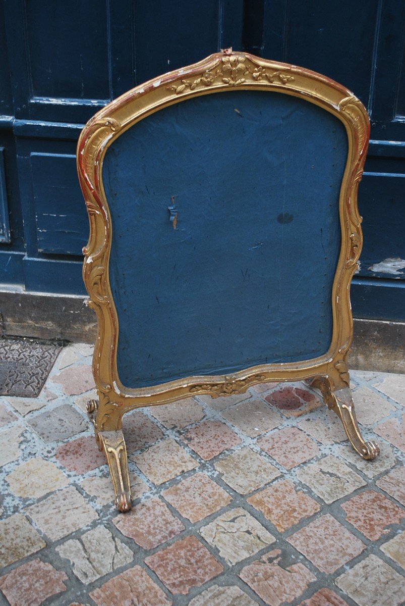 Firewall In Golden Wood From Louis XV XVIII Period-photo-2