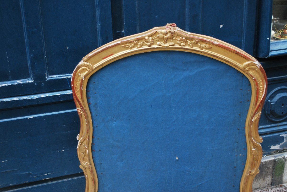 Firewall In Golden Wood From Louis XV XVIII Period-photo-2