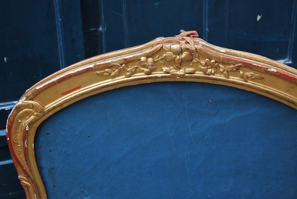 Firewall In Golden Wood From Louis XV XVIII Period-photo-3