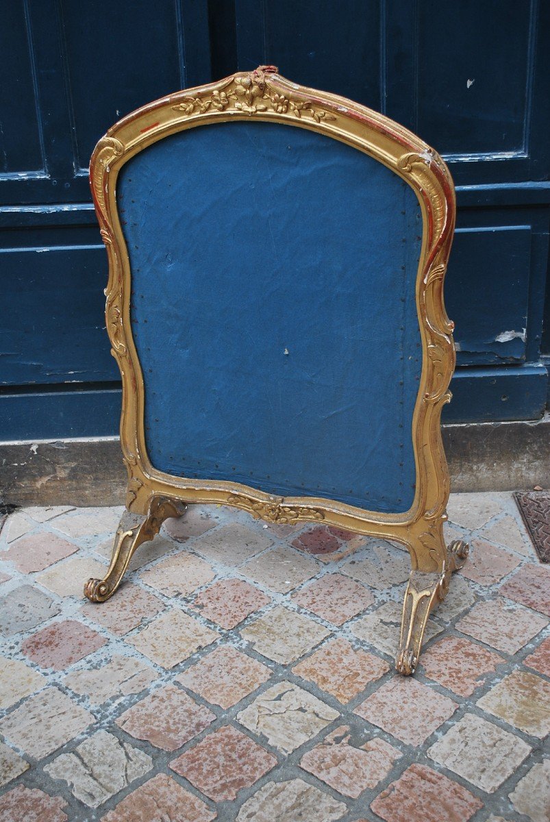 Firewall In Golden Wood From Louis XV XVIII Period-photo-4