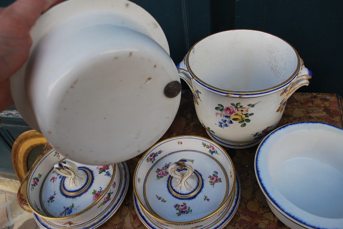 Sèvres , Paire De Cache Pots et glacières En Porcelaine Du XVIII -photo-2