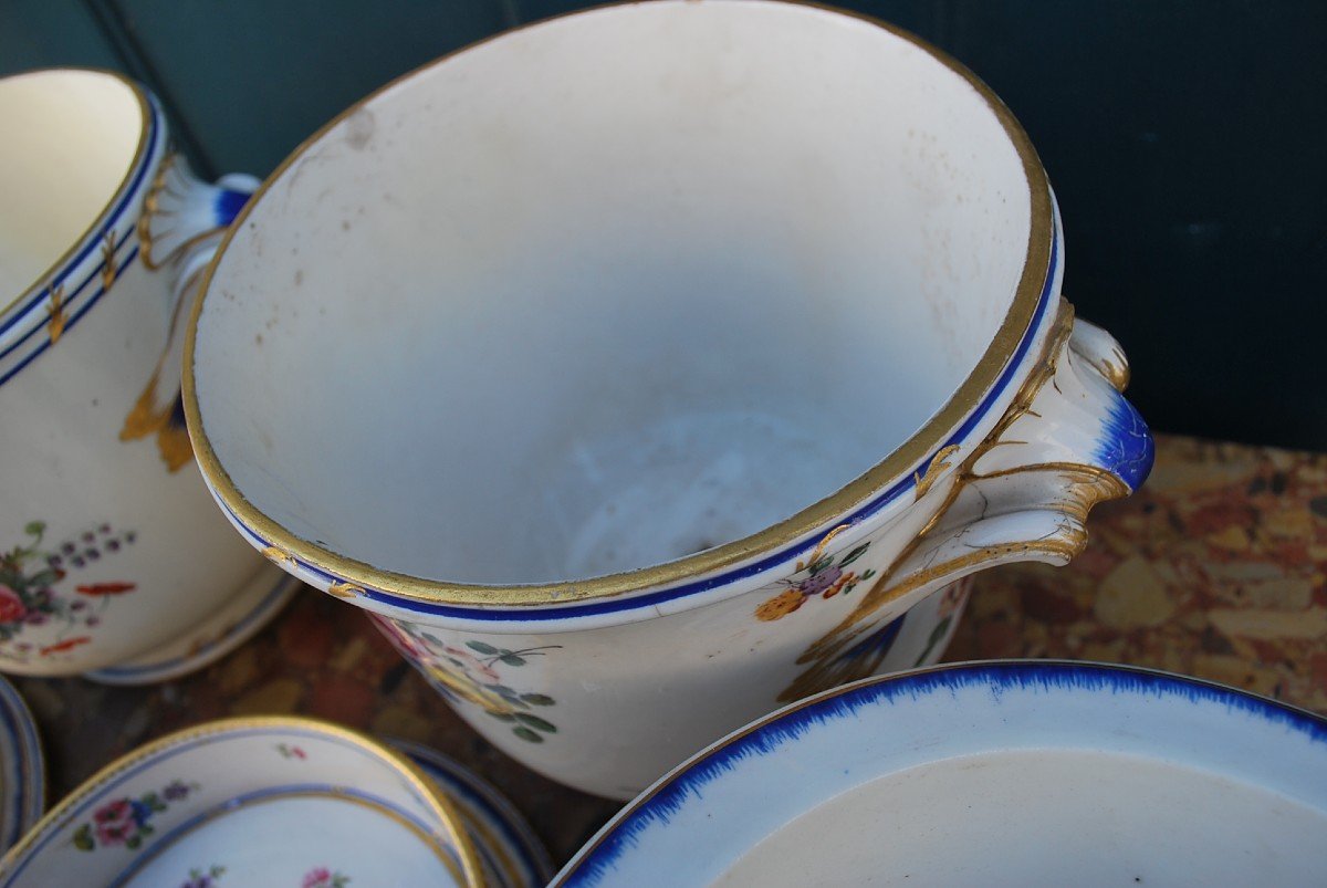 Sèvres , Paire De Cache Pots et glacières En Porcelaine Du XVIII -photo-3