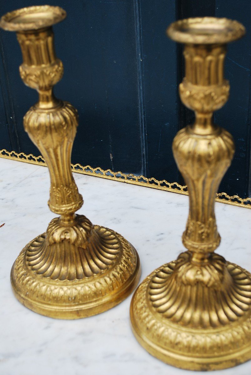 Paire De Bougeoirs D époque Louis XVI , Fin XVIII