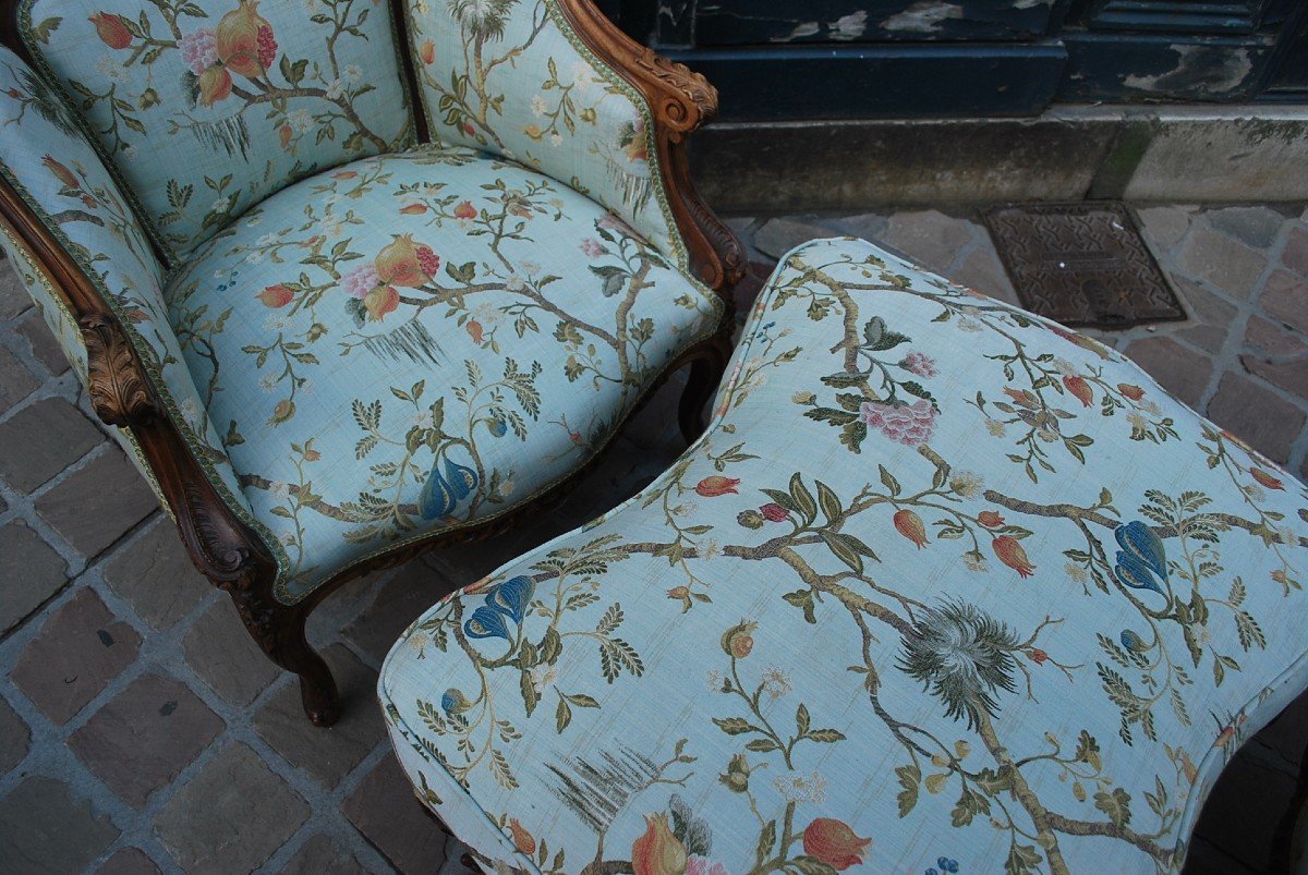 Chaise Longue En Trois Partie De Style Louis XV-photo-1