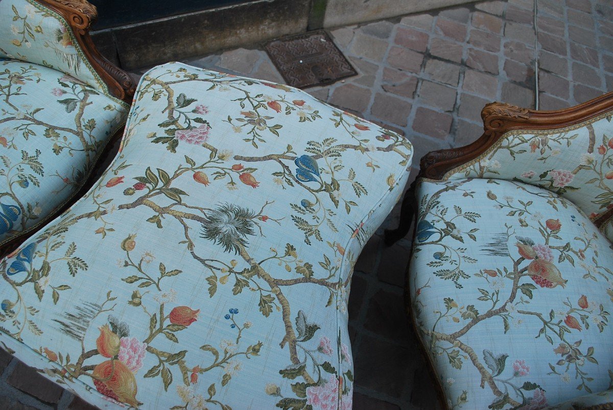 Chaise Longue En Trois Partie De Style Louis XV-photo-2