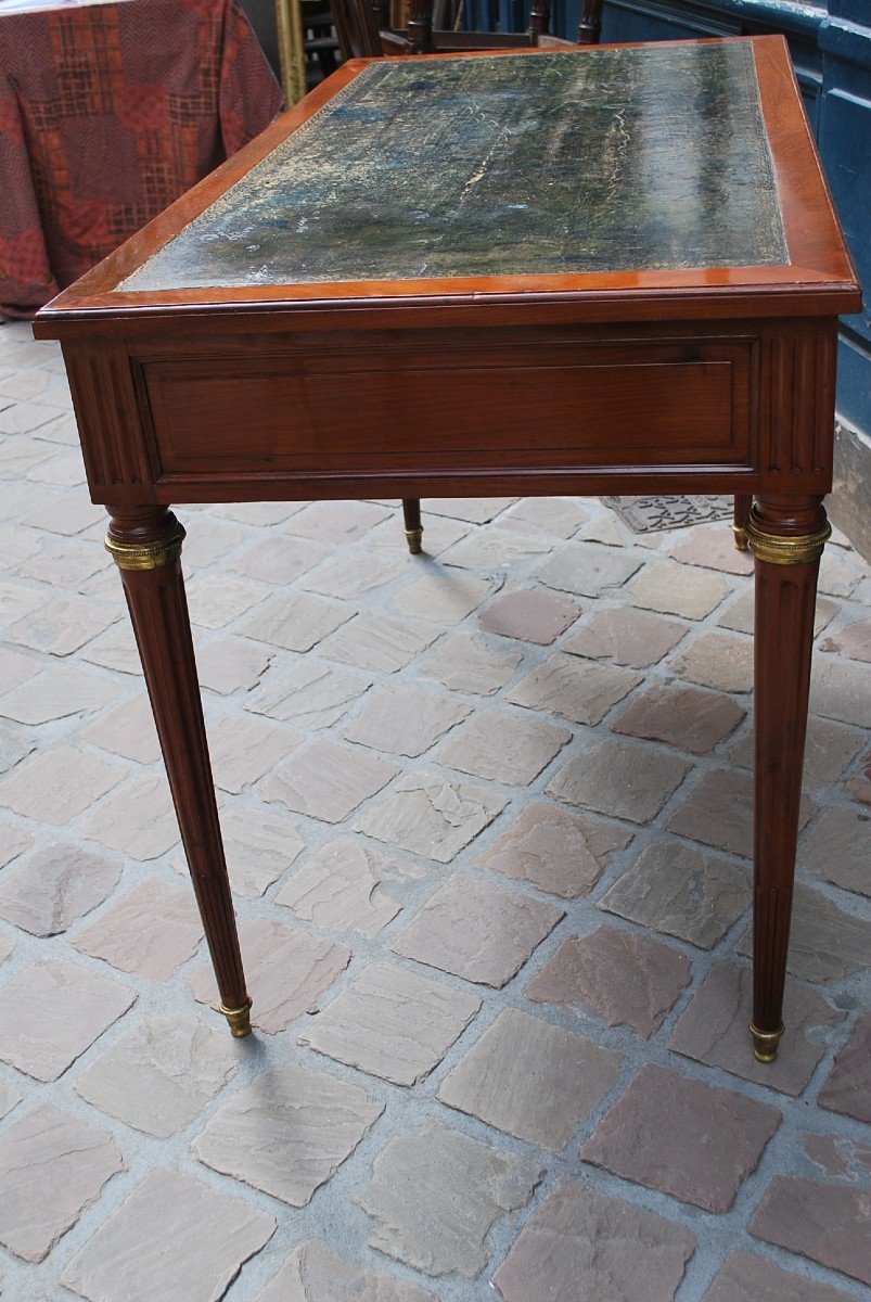Bureau Plat D époque Louis XVI En Acajou -photo-4
