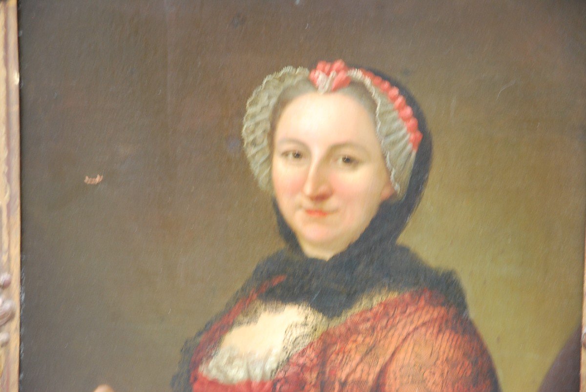 Nonotte Suiveur , Paire De Portraits Comte Et Comtesse D Auteuil  XVIII-photo-1