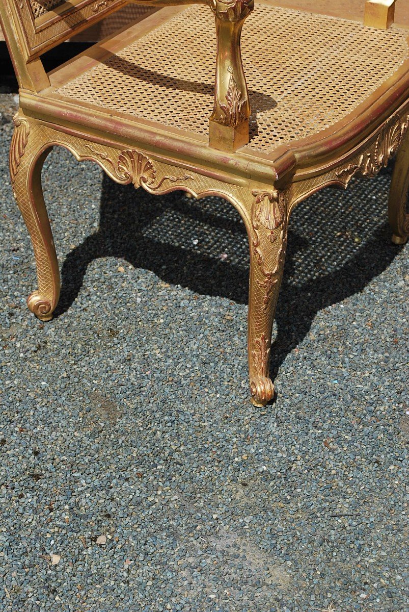 Regence Period Ceremonial Armchair In Golden Wood -photo-3