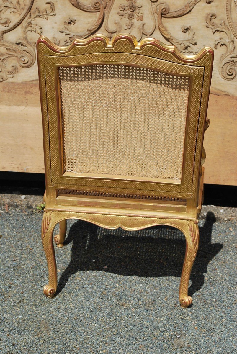 Regence Period Ceremonial Armchair In Golden Wood -photo-4