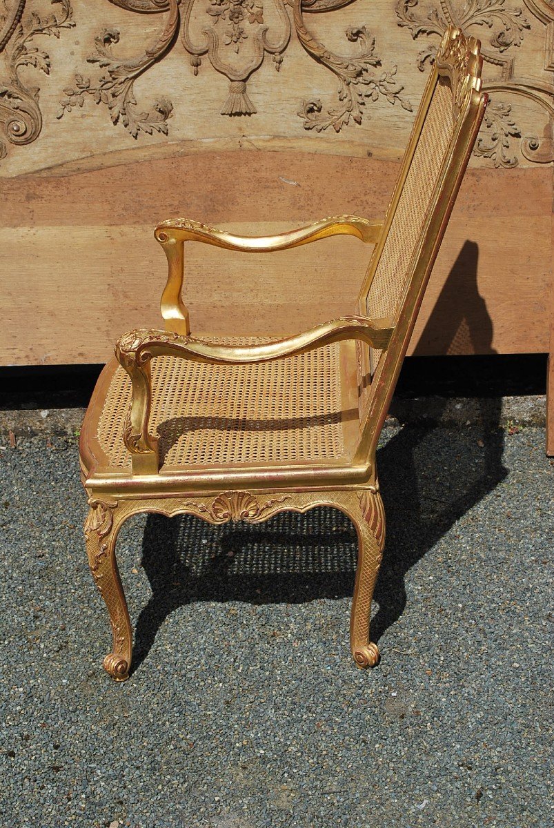 Regence Period Ceremonial Armchair In Golden Wood -photo-5