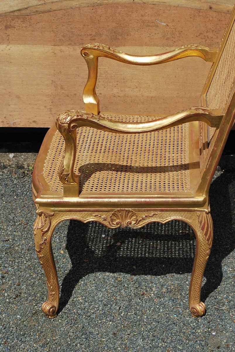 Regence Period Ceremonial Armchair In Golden Wood -photo-6