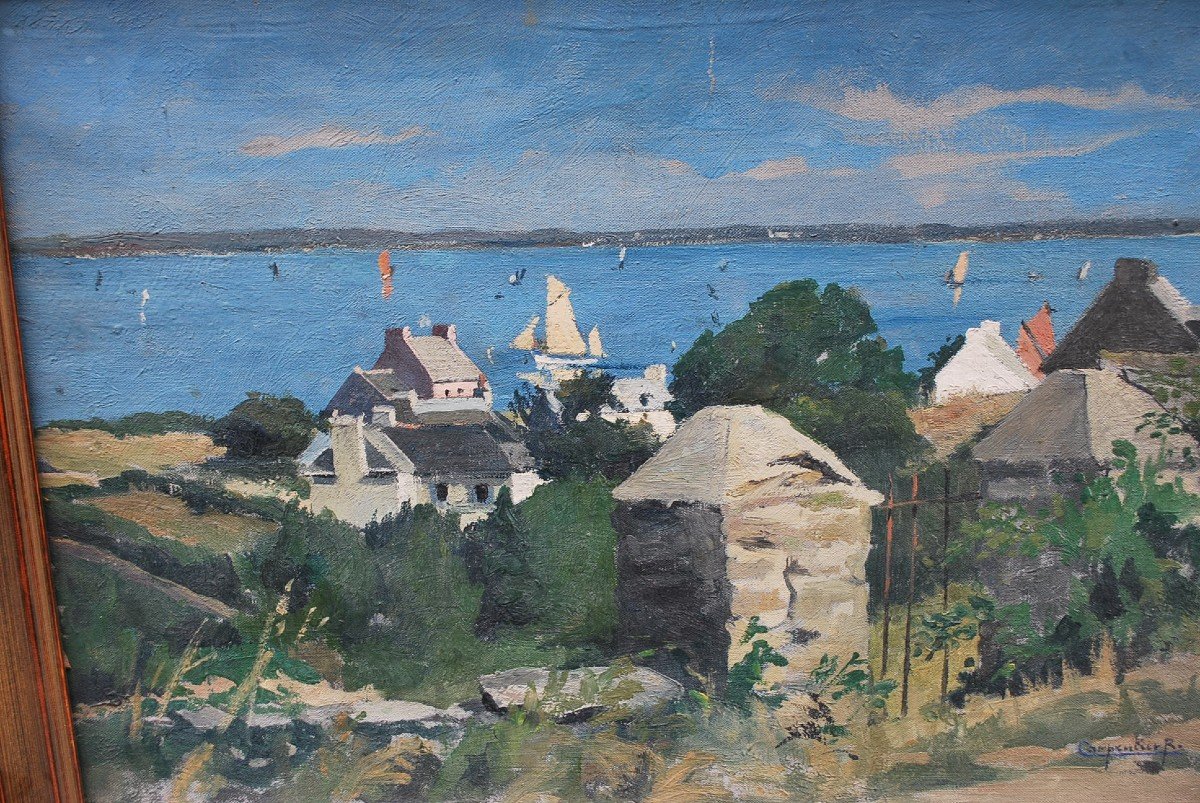 View Of Brittany, Oil On Canvas By Renée Carpentier-photo-6
