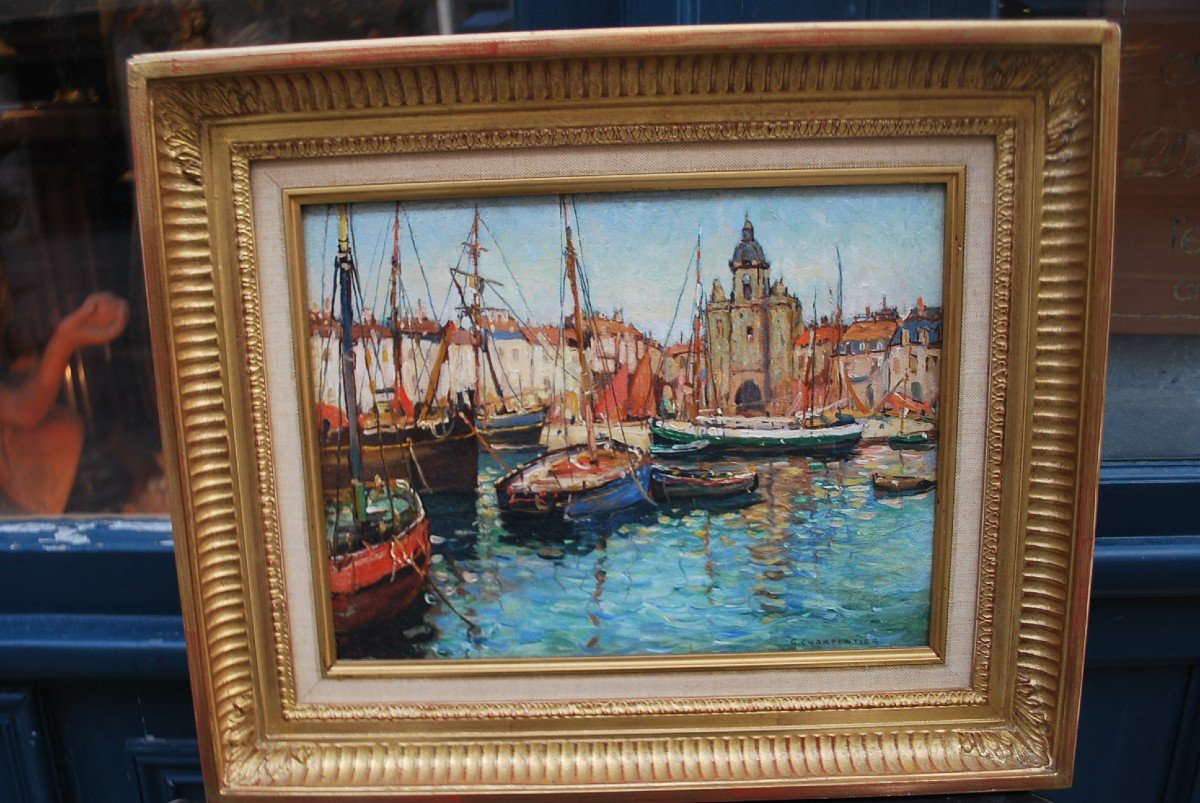 La Rochelle, The Port Oil By Georges Carpentier -photo-3
