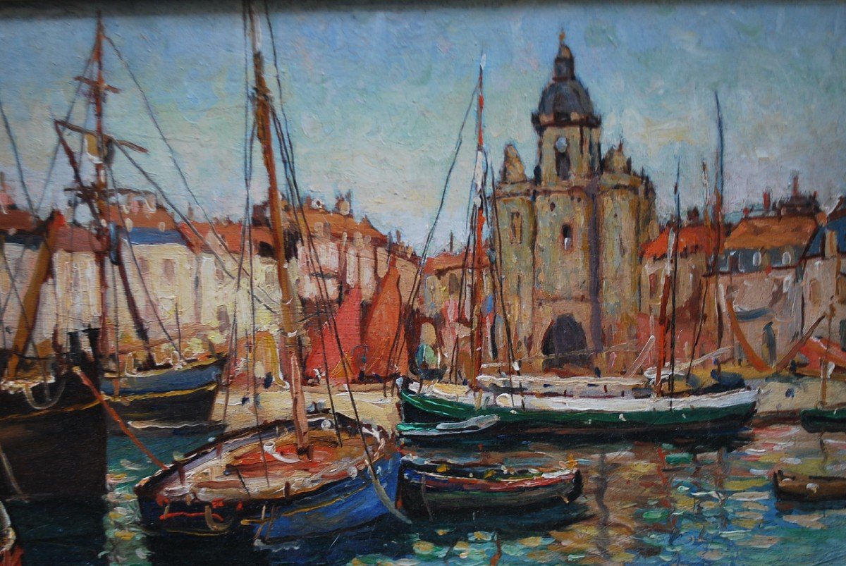 La Rochelle, The Port Oil By Georges Carpentier -photo-4