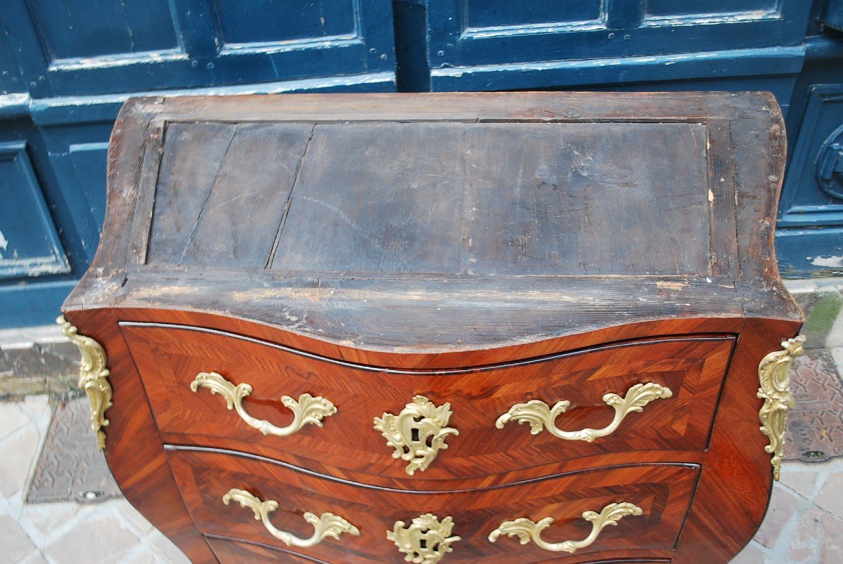 Louis XV Period Commode Stamped By Hansen   -photo-2