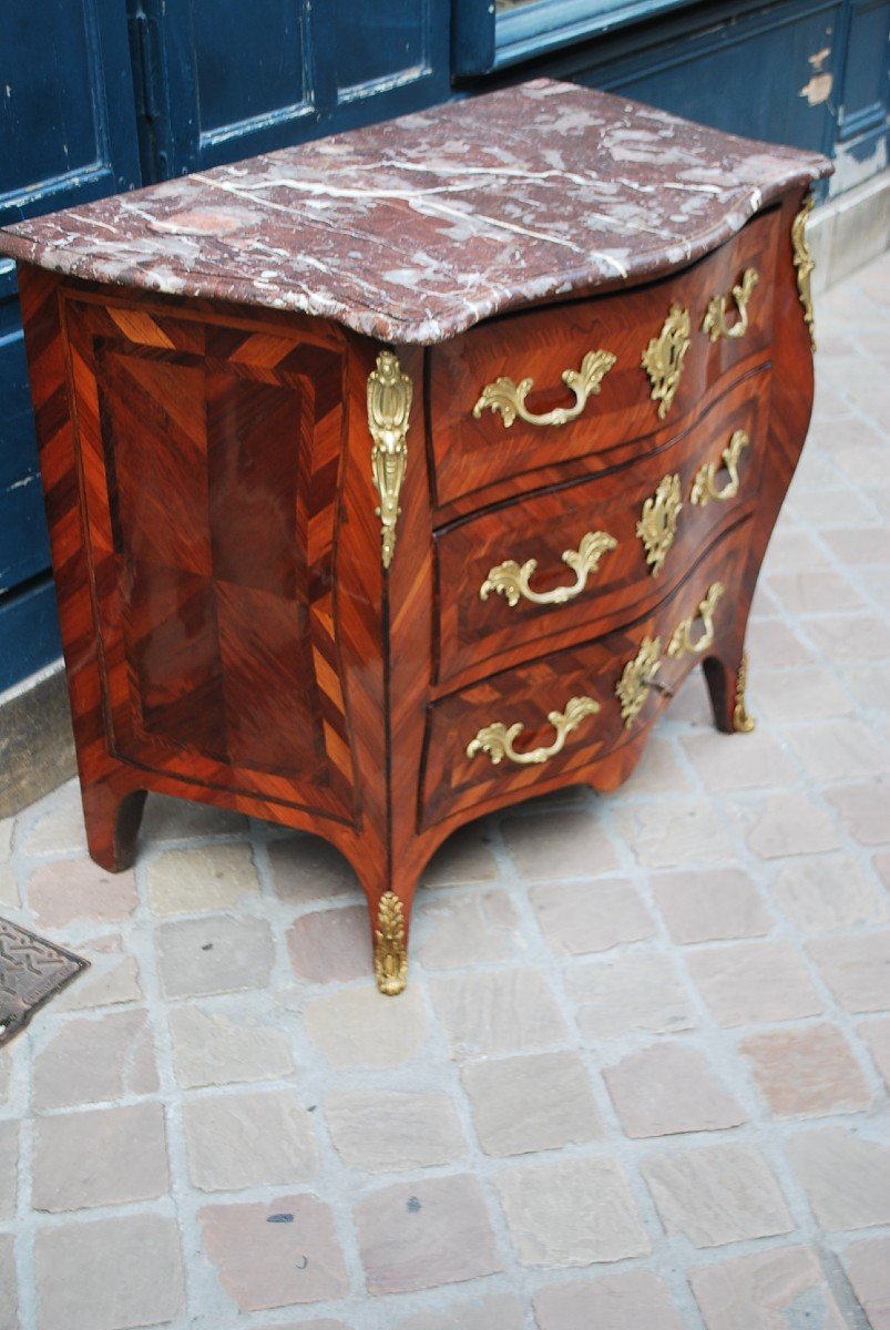 Louis XV Period Commode Stamped By Hansen   -photo-8