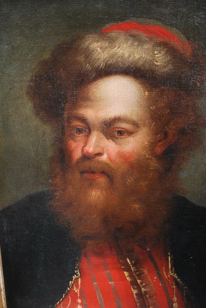 Bearded Man In Turban, Oil On Canvas-photo-6