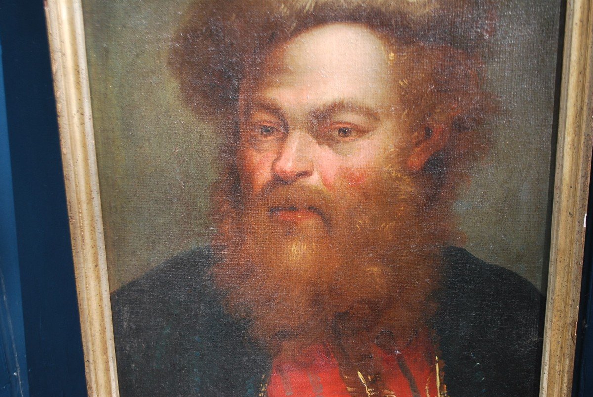 Bearded Man In Turban, Oil On Canvas-photo-8