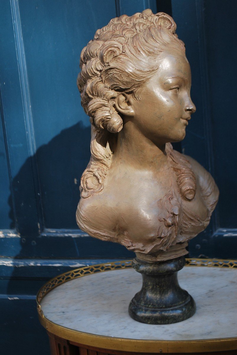 Bust Of Young Girl, Signed By Ferdinand Cian, XVIII Style-photo-6