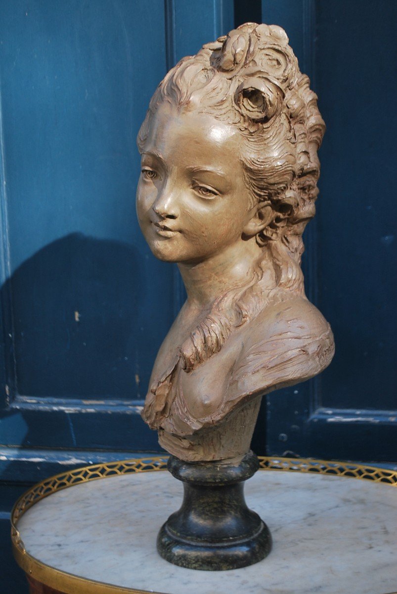 Bust Of Young Girl, Signed By Ferdinand Cian, XVIII Style-photo-7