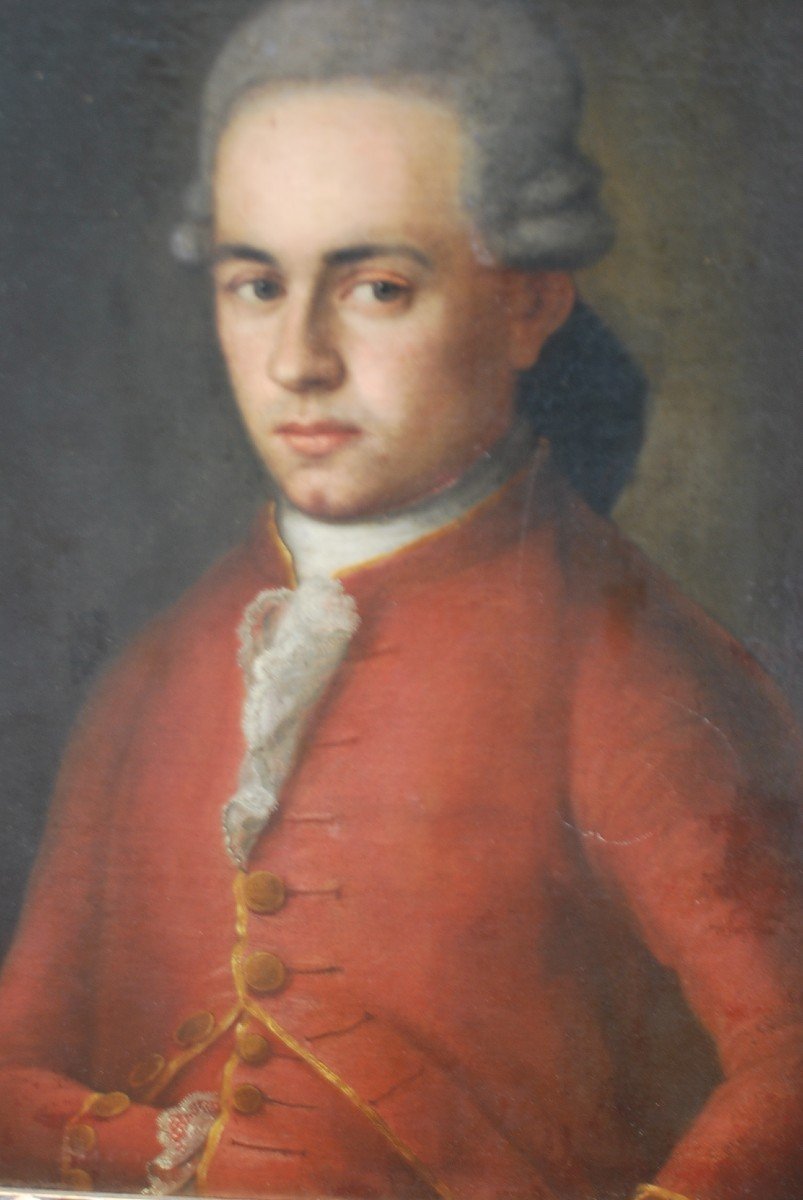 Mozart , Rare Portrait  Présumé , école Allemande  Du XVIII-photo-2
