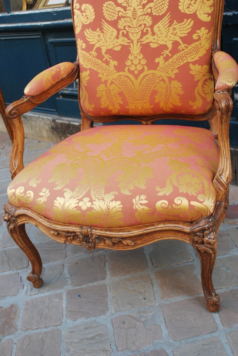 Important Queen Chassis Armchair Stamped By Delaporte XVIII-photo-2