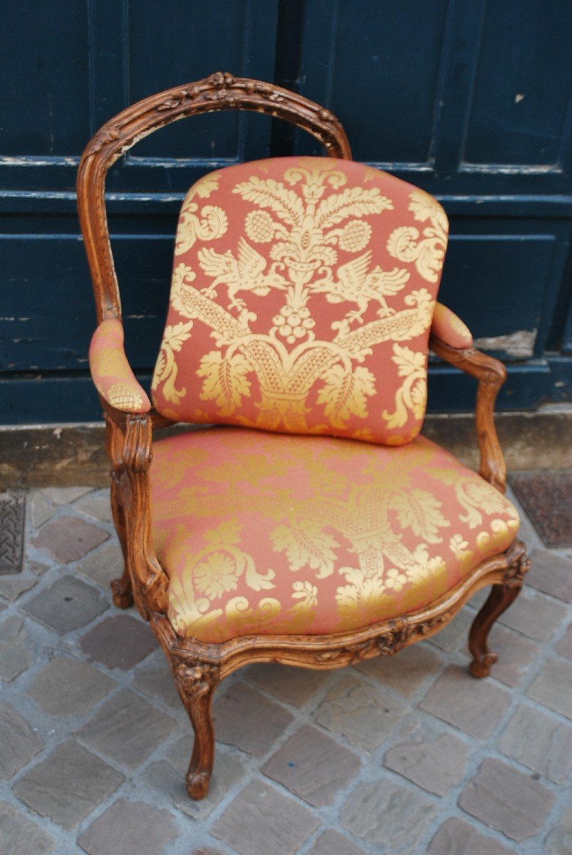 Important Queen Chassis Armchair Stamped By Delaporte XVIII-photo-4