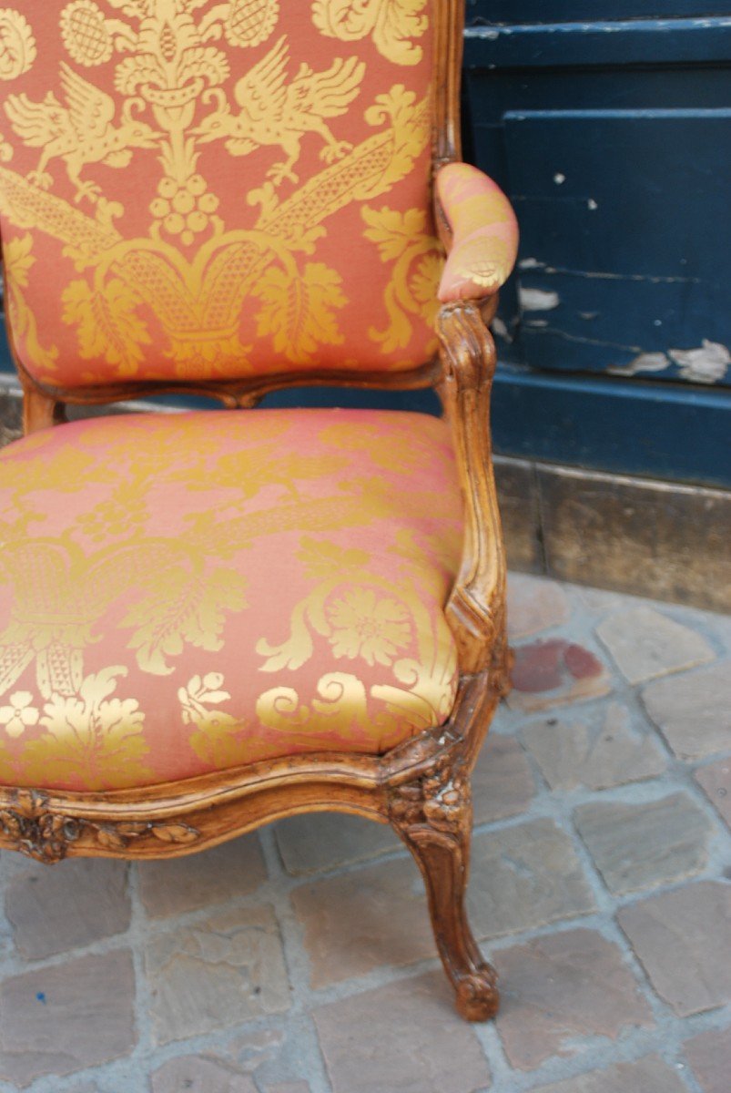 Important Queen Chassis Armchair Stamped By Delaporte XVIII-photo-2