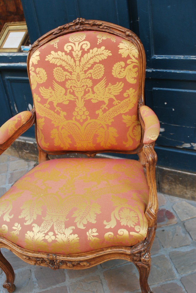 Important Queen Chassis Armchair Stamped By Delaporte XVIII-photo-4