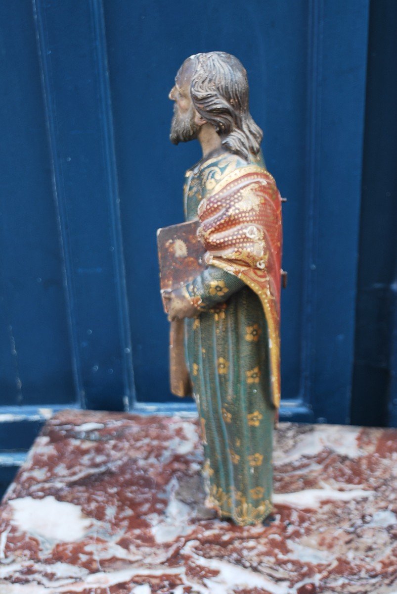 Statue Of Saint Anthony Polychrome Wood XVIII-photo-5