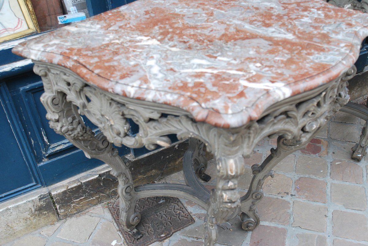 Pair Of Lacquered Consoles From Louis XV Period-photo-6