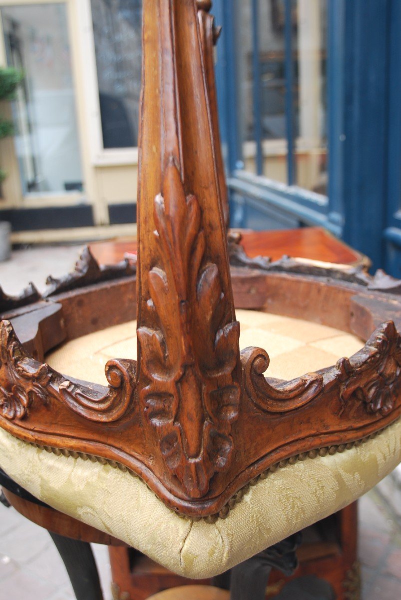 Louis XV Period Natural Wood Stool -photo-3
