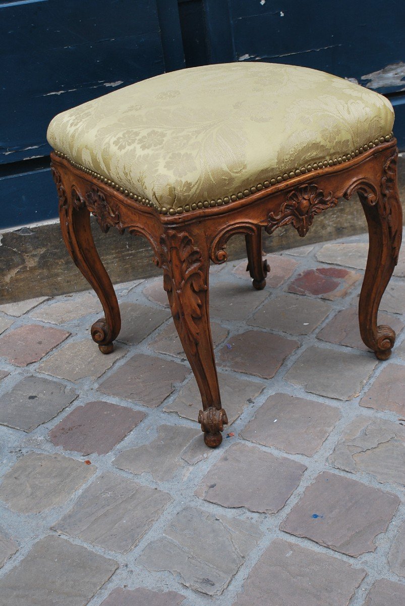 Louis XV Period Natural Wood Stool -photo-5
