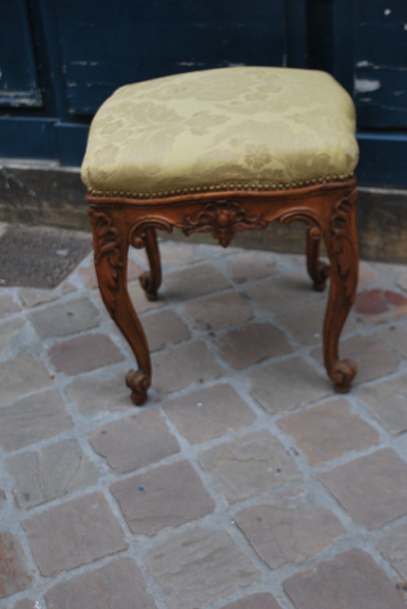 Louis XV Period Natural Wood Stool -photo-6