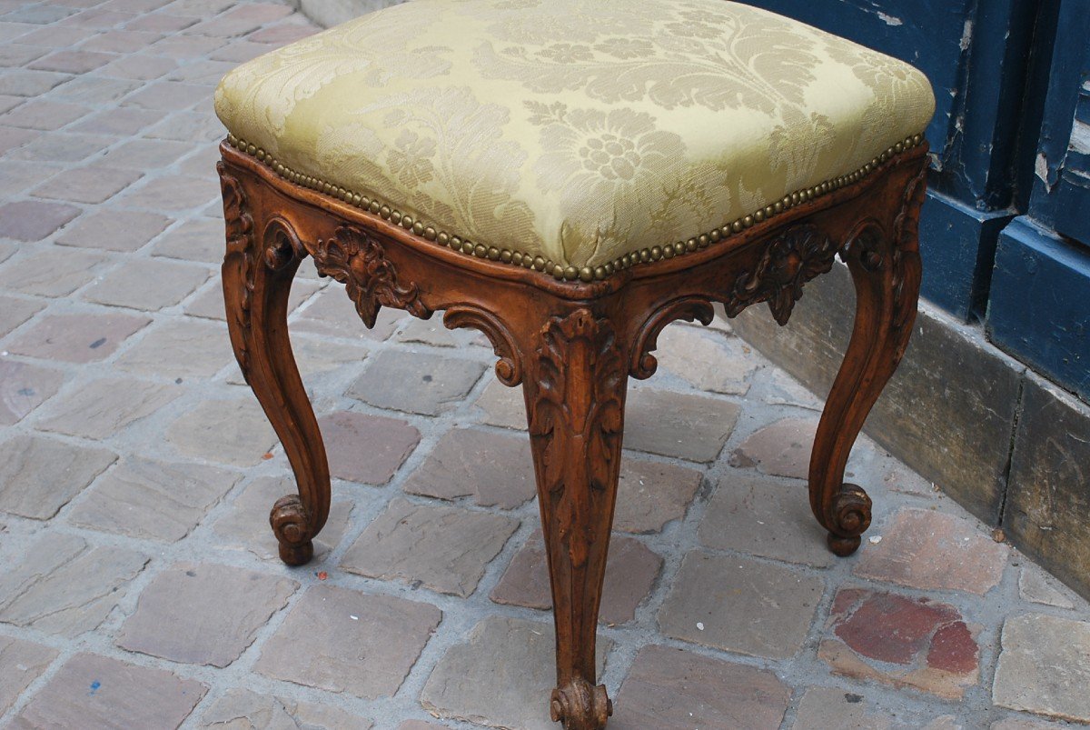 Louis XV Period Natural Wood Stool -photo-7