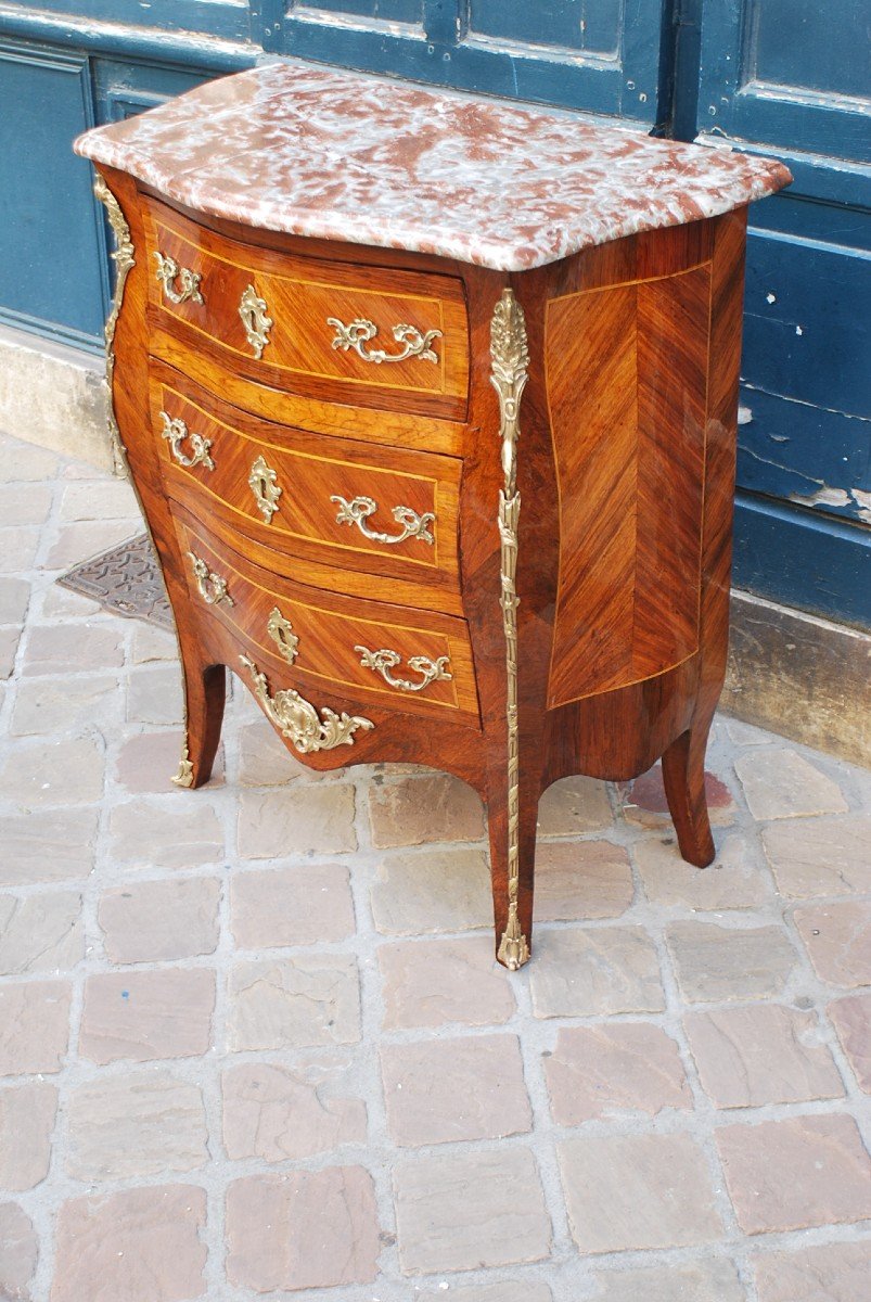 Small Sauteuse Commode From Louis XV Period From The 18th Century-photo-1