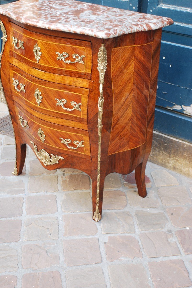 Small Sauteuse Commode From Louis XV Period From The 18th Century-photo-2