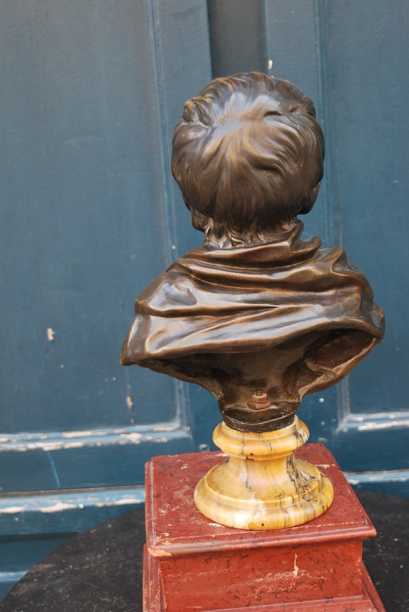 Buste En Bronze Et Marbre Houdon-photo-4