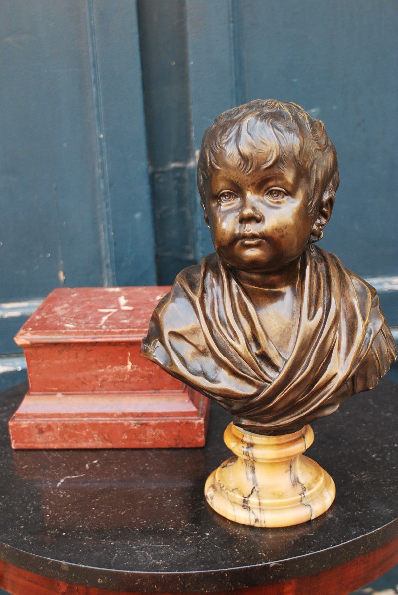 Buste En Bronze Et Marbre Houdon-photo-1