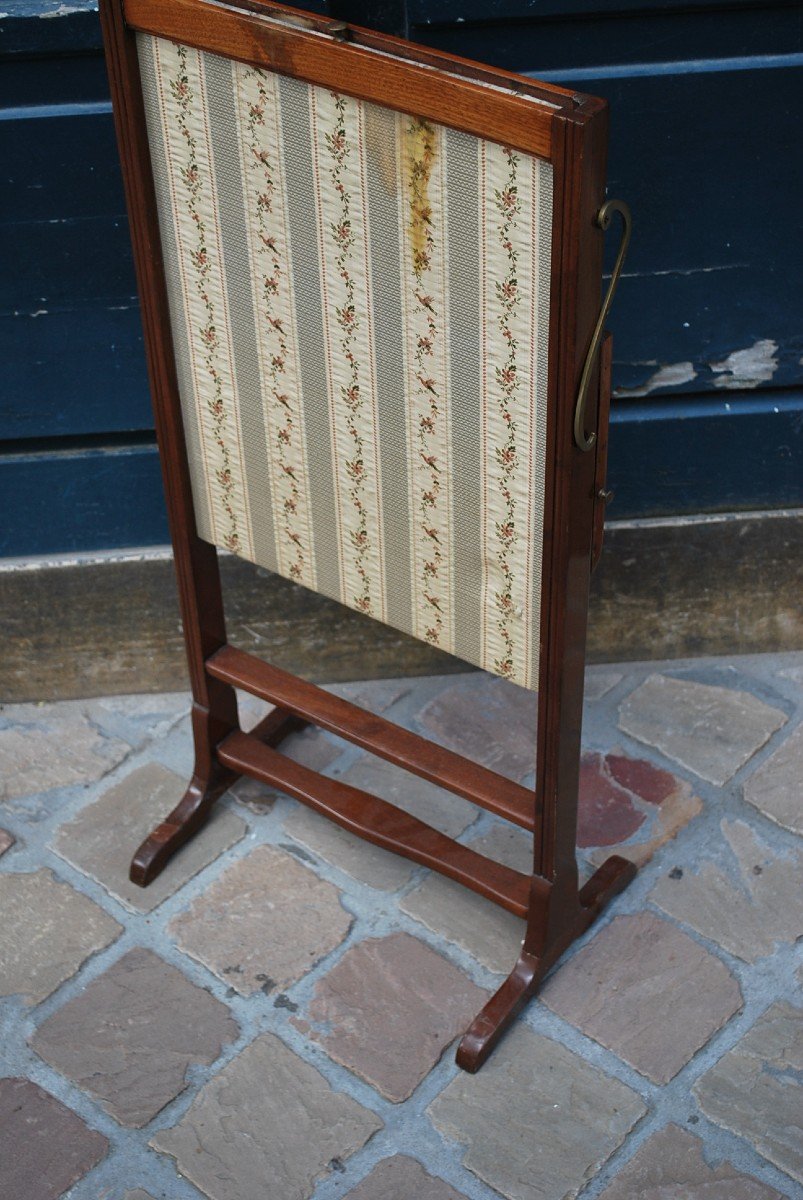Rebour Stamped Mahogany Fireplace Screen -photo-2