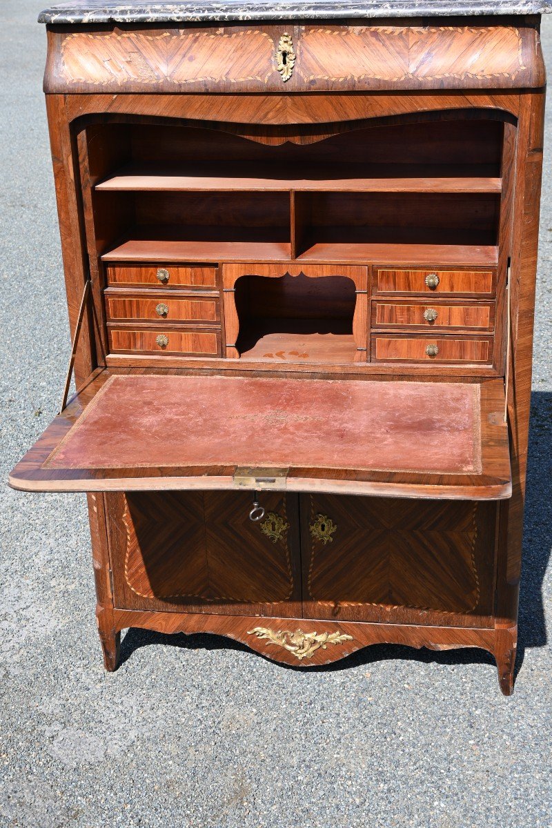 Sécrétaire D époque Louis XV Estampillé De Ellaume   XVIII Et Jme-photo-4
