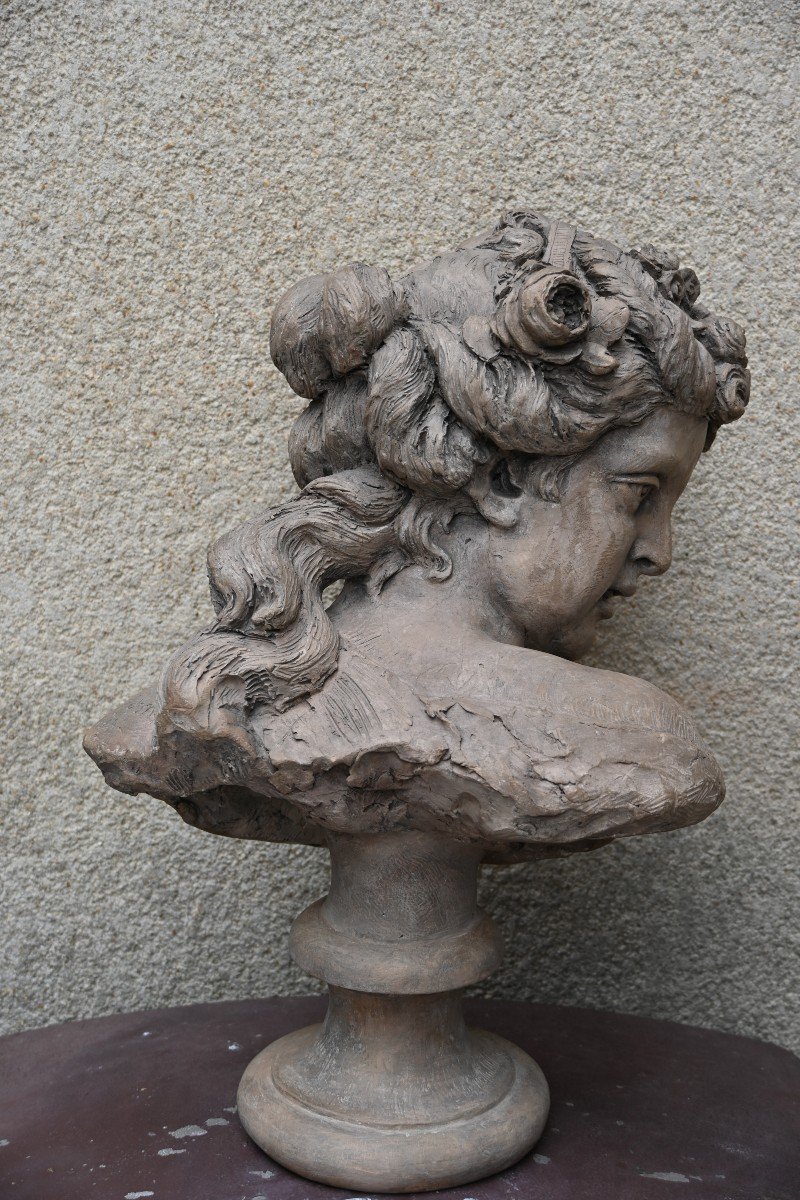 Terracotta Bust Of Young Woman D After Bouchardon -photo-2