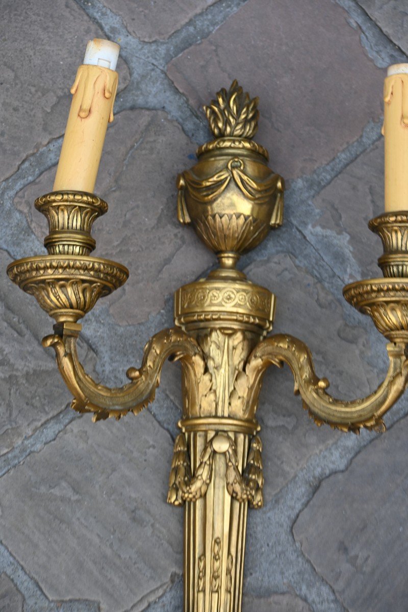 Pair Of Bronze Sconces From Louis XVI Period-photo-5